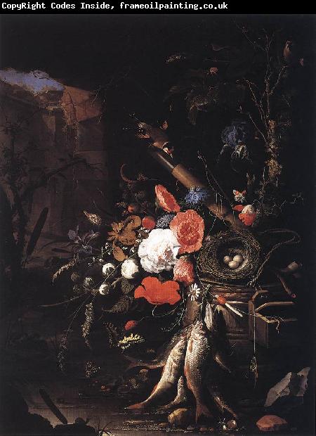 MIGNON, Abraham Still-Life with Fishes and Bird Nest sg